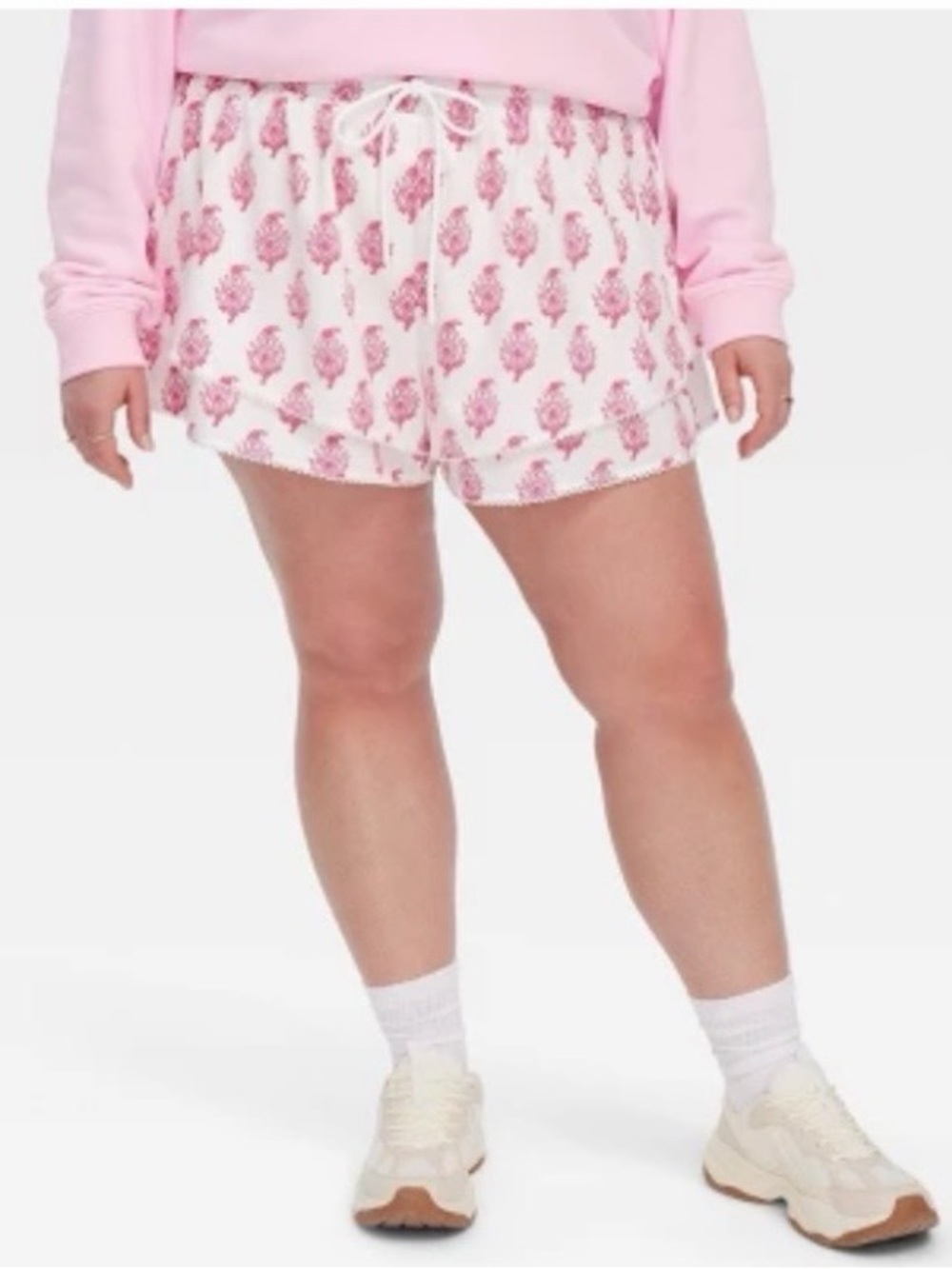 Roller Rabbit White Shorts with Pink Floral Print